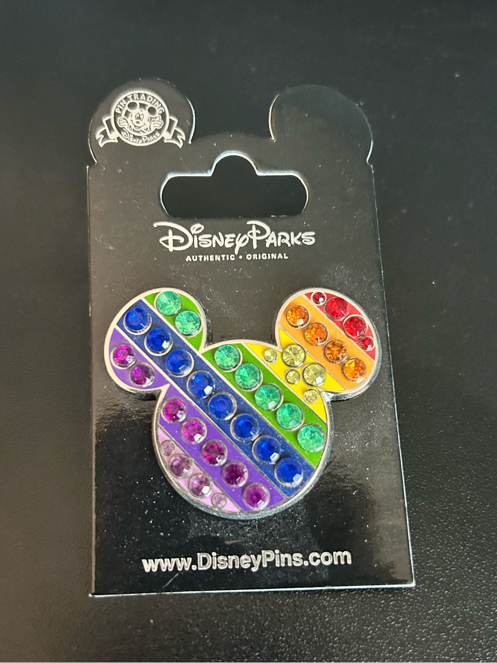 Disney Parks Rainbow Mickey Mouse Gem Pin
